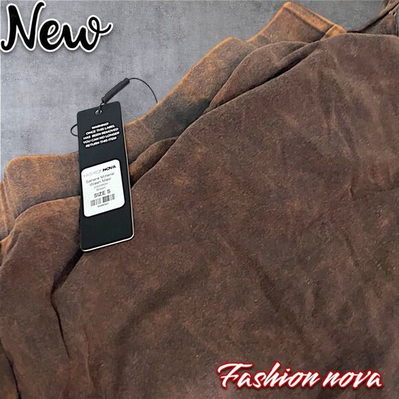 New NWT Fashion nova Sahara Mineral Wash Maxi Skirt - Brown - Small - Picture 5 of 9